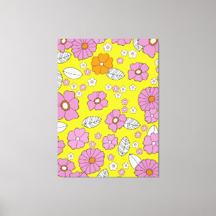Retro 1960 Flowers Canvas Print