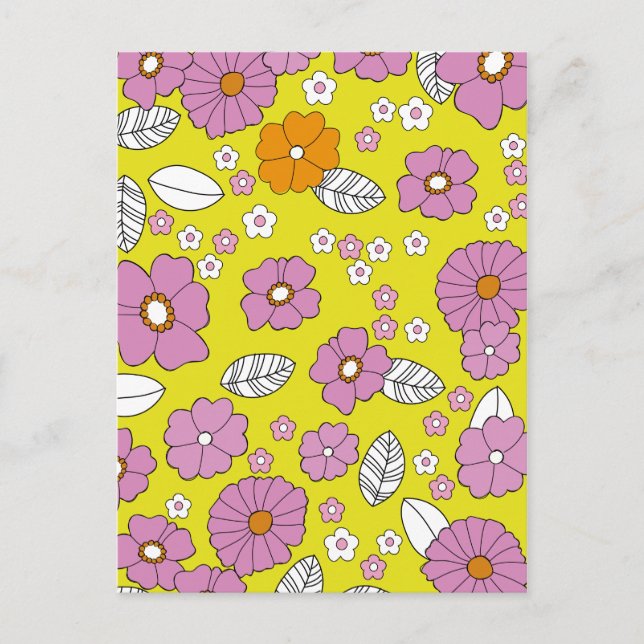 Retro 1960 Flowers Postcard (Front)