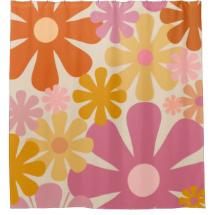 Retro 1960s 1970s Flowers Floral Pattern