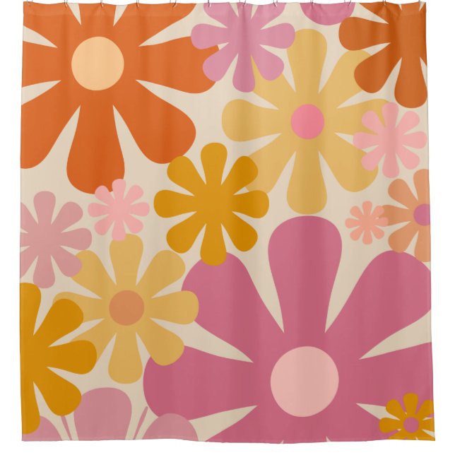Retro 1960s 1970s Flowers Floral Pattern (Front)