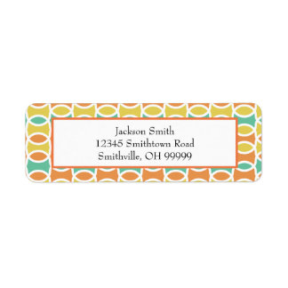 Rétro 1960s Cercles Ovals Orange Or Turquoise