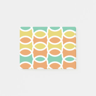 Retro 1960s Circles Ovals Orange Teal Gold Post-it Notes