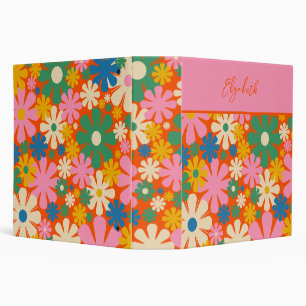 Retro 1960s Colourful Floral Pattern  Binder