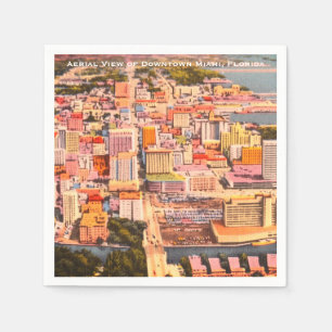 Retro 1960s Downtown Miami (MIA) Florida Napkin