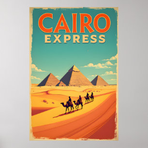 Retro 1960s Egypt : Vintage Cairo Express Poster