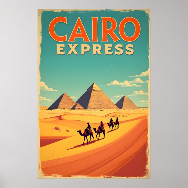 Retro 1960s Egypt : Vintage Cairo Express Poster (Front)
