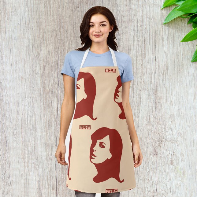 Retro 1960s Minimalist Woman Illustration Art Apron (Creator Uploaded)