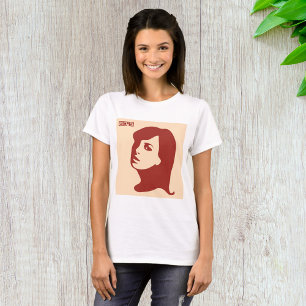 Retro 1960s Minimalist Woman Illustration Art T-Shirt