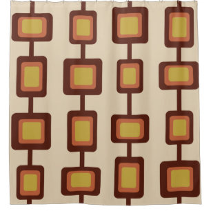 Retro 1960s Rounded Squares Yellow Orange