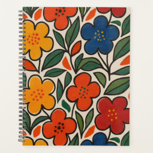Retro 1960s Style Floral Pattern Planner