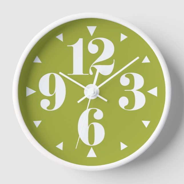 Retro 1960s Style Mid Century Modern Wall Clock (Front)
