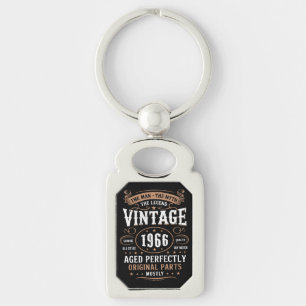 Retro 1966 Birthday The Man The Legend 60th Bday   Keychain