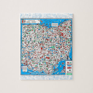 Retro 1966 carte Ohio puzzle 8"x10" 110 pcs