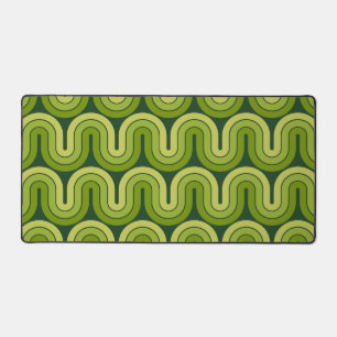 Retro 1970 Style Wave Pattern Desk Mat