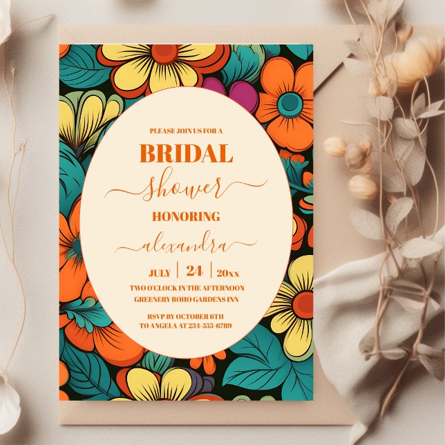 Retro 1970s Bridal Shower Invitation (Creator Uploaded)