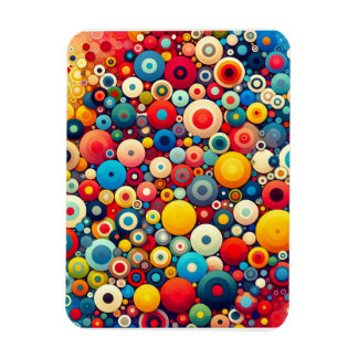 Retro 1970s colourful circles magnet