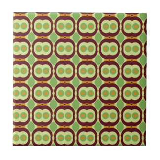 Retro 1970s design with small circles green tile