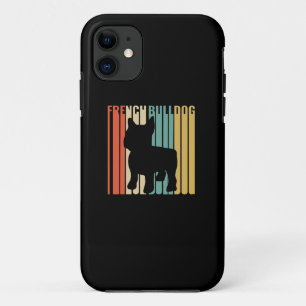 Retro 1970s Dog Silhouette French Bulldog Gift iPhone 11 Case