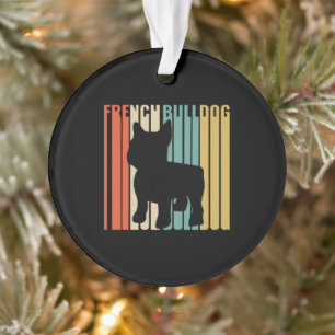 Retro 1970s Dog Silhouette French Bulldog Gift Ornament