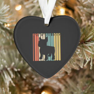 Retro 1970s Dog Silhouette French Bulldog Gift Ornament