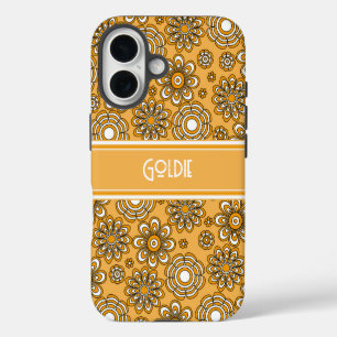 Retro 1970s Mustard Yellow Flower iPhone 16 Case