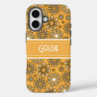 Retro 1970s Mustard Yellow Flower iPhone 16 Case