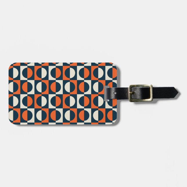 Retro 1970s patterned Luggage Tag (Front Horizontal)