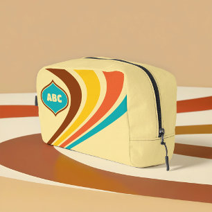 Retro 1970's Stripes Monogram Dopp Kit