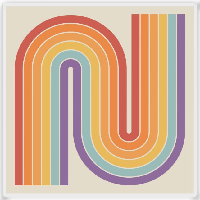 Retro 1970s Style Arched Stripes Geometric Pattern (Front)