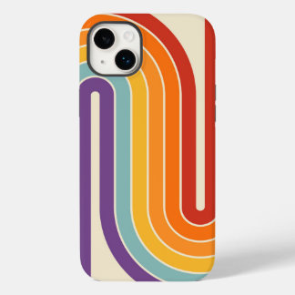 Retro 1970s Style Arched Stripes Geometric Pattern Case-Mate iPhone 14 Plus Case