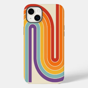Retro 1970s Style Arched Stripes Geometric Pattern iPhone 14 Plus Case
