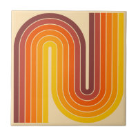 Retro 1970s Style Arched Stripes Geometric Pattern