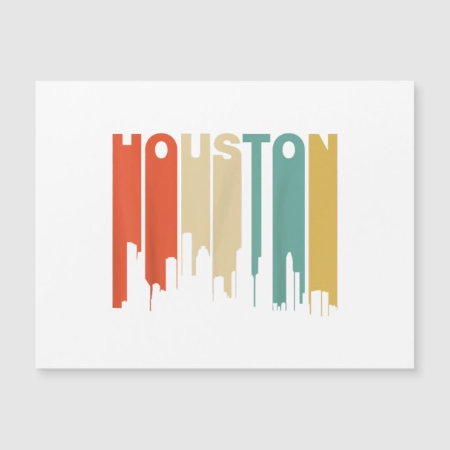 Retro 1970's Style Houston Texas Skyline  (Front)