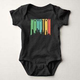 Retro 1970's Style Houston Texas Skyline Baby Bodysuit