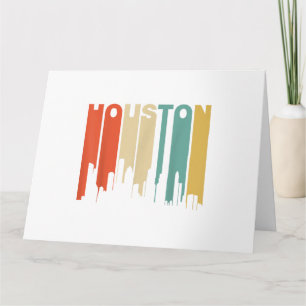 Retro 1970's Style Houston Texas Skyline Card