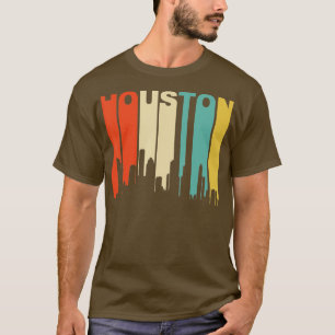 Retro 1970s Style Houston Texas Skyline  T-Shirt