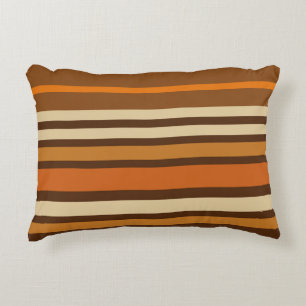 Retro 1970s Style Sporty Stripes Accent Pillow