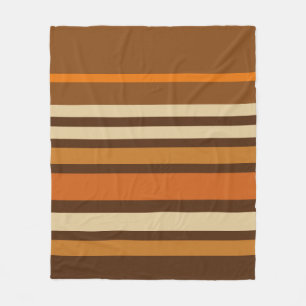 Retro 1970s Style Sporty Stripes Fleece Blanket