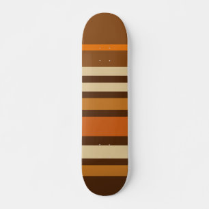 Retro 1970s Style Sporty Stripes Skateboard