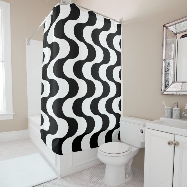 Retro 1970s Style Wavy Op-Art Stripe Pattern (In Situ)