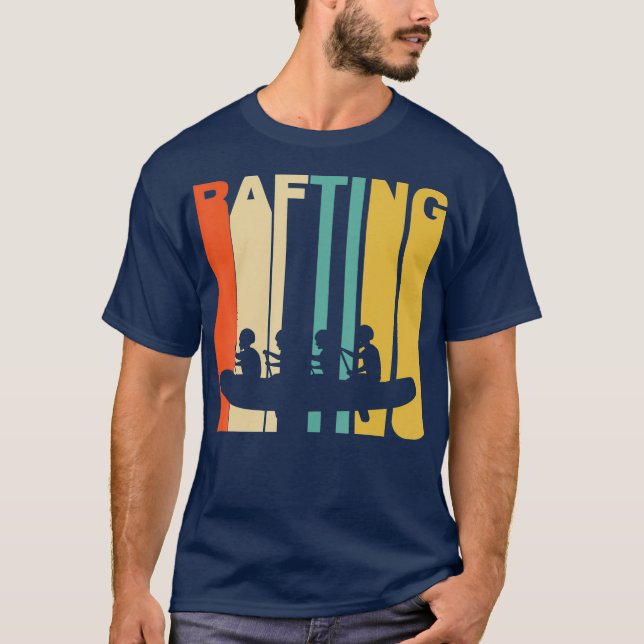 Retro 1970s Style White Water Rafting T-Shirt (Front)
