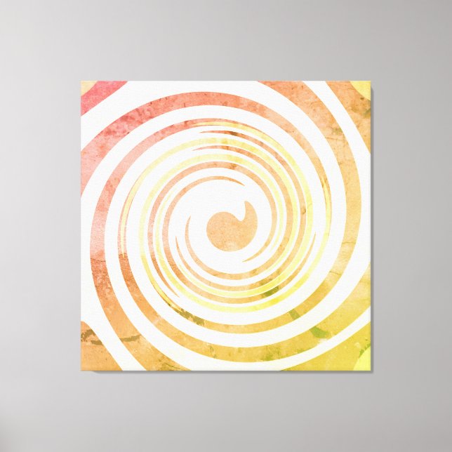 Retro 1970s Swirls Distressed Canvas Print (Front)