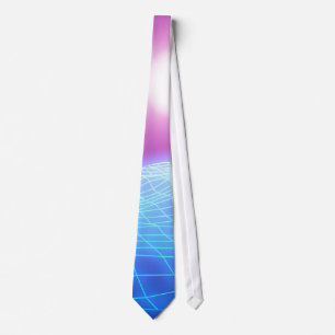 Retro 1980 synthwave glowing neon lights landscape tie