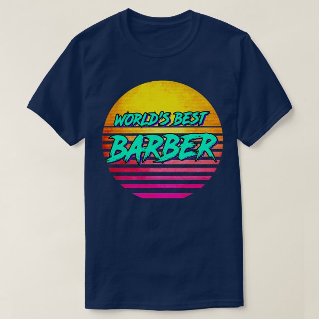 Retro 1980s Barber T-Shirt (Design Front)