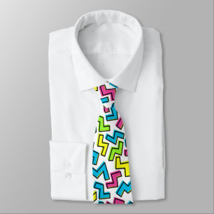 Retro 1980's Cool Cute 80s Memphis Pattern Tie