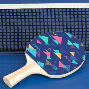 Retro 1980's Pattern Ping Pong Paddle