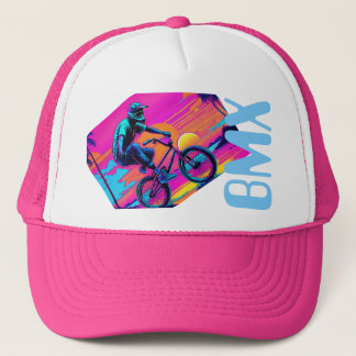 Retro 1980's style BMX freestyle trucker hat