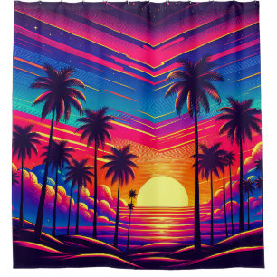 “Retro 1980's: Sunset at the Beach”