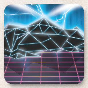 Retro 1980s video game graphic coaster