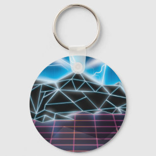 Retro 1980s video game graphic keychain